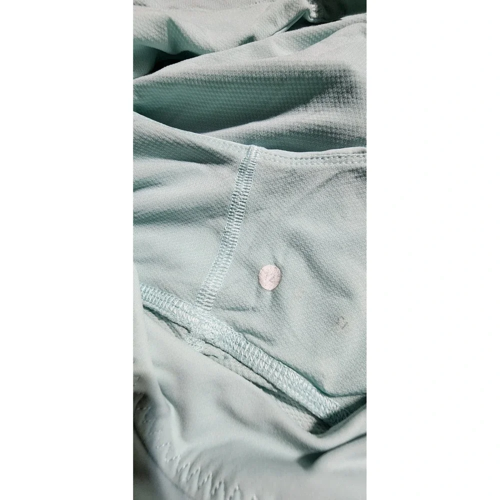Lululemon Run Ta Ta Topper Tank Blue Aquamarine Drawstring Hem Cinch Waist Sz 12